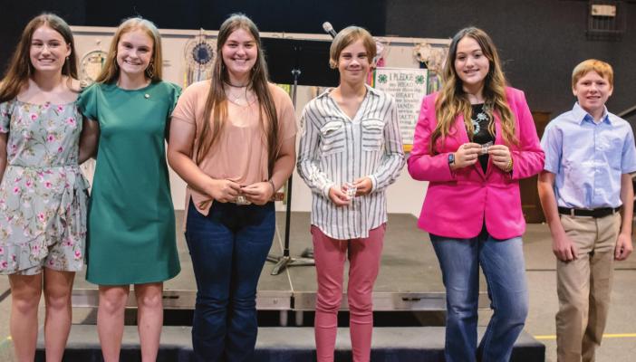 The 2022-‘23 County Council members and the clubs they represent are: President Maci Schley, Project Club; 1st VP Sydni Schley, Free State 4-H; 2nd VP Payton Roberts, Project Club; Secretary, Charlene Vickle, Shooting Sports; Treasurer, Addison Granberry, Free State 4-H; and Parliamentarian TJ Kole, Archery. Not pictured is Historian/Reporter Wesley Buie, Shooting Sports.