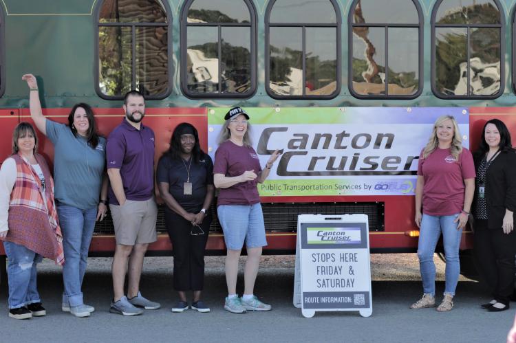 Officials unveiled the ‘Canton Cruiser’ on Friday morning as a part of a special ceremony celebrating the partnership. Photo by Ethan Adams