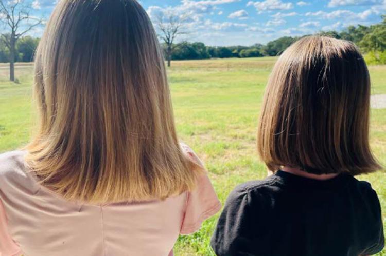 Claire Cockreham, 5, of Canton cut off just over 16 inches of her hair a week before she started Kindergarten. Photos by Jo Cockreham