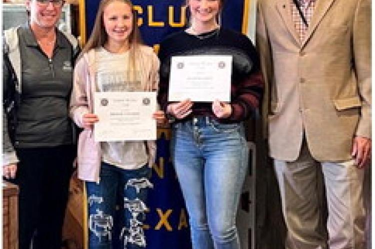 Martin’s Mill ISD Brilen Butcher and Riley Henson were recognized by the Canton Rotary Club as the October Students of the Month at an Oct. 20 meeting.