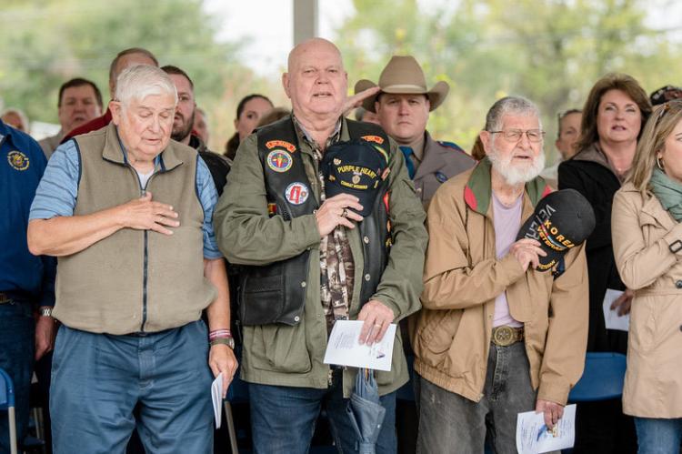 Despite the threat of inclement weather, a large group of locals gathered at the Van Zandt County Veterans Memorial Nov. 11 to honor the men and women that have served in the military. Additional photos on 7A. Photo by Faith Caughron