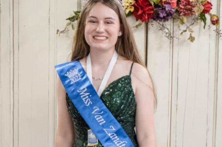 Maci Schley of Edgewood was crowned Miss Van Zandt County during the VZC Fair held in late March and early April. Photo by Faith Cauhgron
