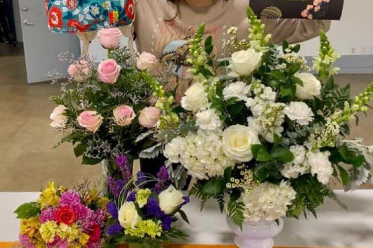 Ariana Davis received the honor of Grand Champion Designer at the close of the ‘Four Round Flower Challenge’ this past week. Courtesy photo