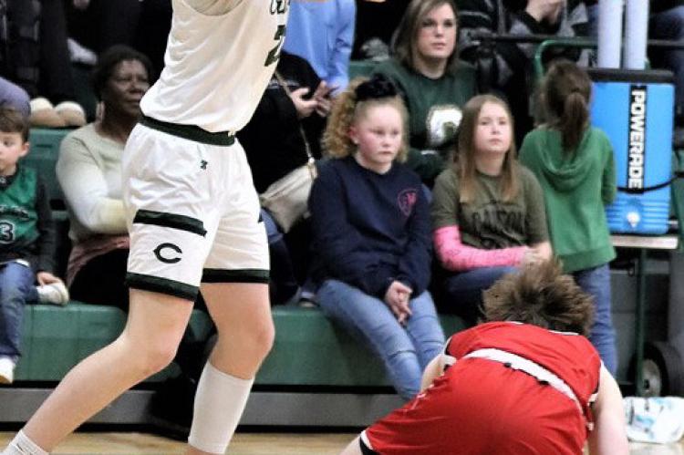 Layne Etheridge throws a pass during the second quarter of Canton’s 49-33 victory on Friday, Jan. 13. The win moves the Eagles to 3-1 in district play. Photo by Lianna Reid