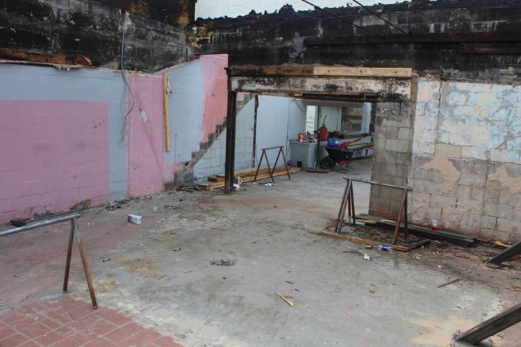 Demolition began on the Plaza Theatre building in downtown Canton shortly after the new year, which culminated in construction crews taking down the front façade of the building on Wednesday, Jan. 11.