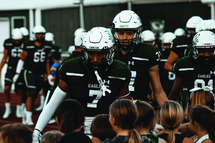 “I believe letting kids run out of the tunnel, Eagle Buddies program, and getting the youth around your program involved is a positive. I do see an excitement in our elementary and intermediate kids for the game of football that I haven’t seen before, and I have from this community,” said Heath Ragle. Photo by Ethan Adams