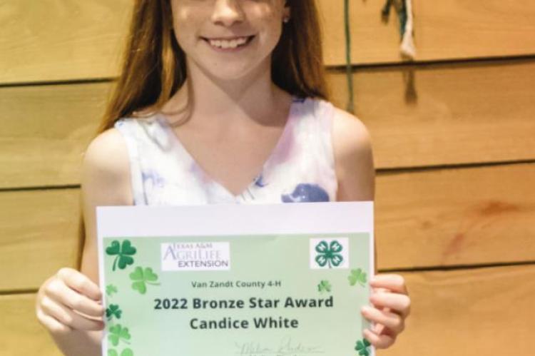 Candice White was the recipient of the Bronze Star Award sponsored by Legacy Ag Credit.