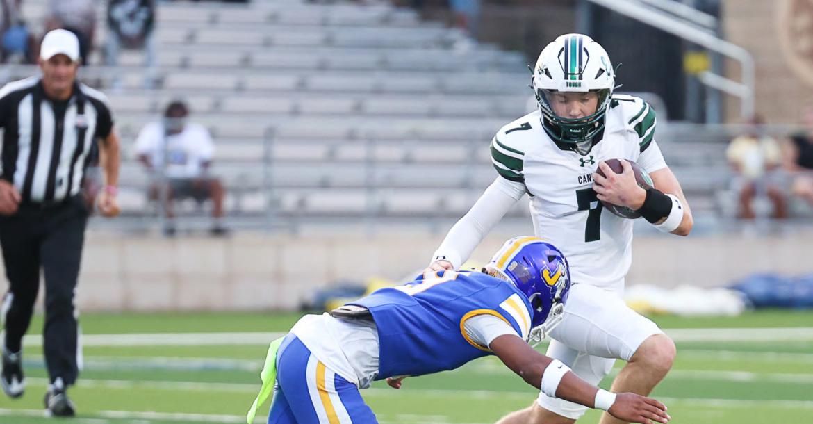 The Canton Eagles handed Jacksonville's program its 19th consecutive setback dating back to Sept. 6, 2024 with a 41-21 win Aug. 28. Photos by Don Johnson