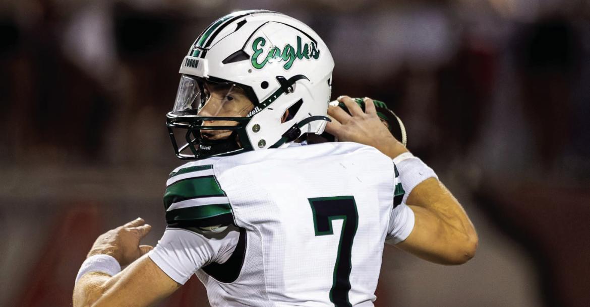 Canton Eagle quarterback Cort Ray completed completed 14 out of 20 passes for 198 yards and four touchdowns in Canton’s 55-0 win at Brownsboro Oct. 16. Ray also had 64 yards rushing on seven carries and one TD. Canton will host the Rusk Eagles Friday at 7:30 p.m. at Norris Birdwell Stadium. Photos by Joshua McConnell